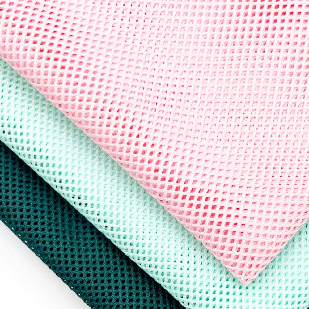 tissu polyester respirant maille fine moderne vert clair vert foncé rose clair blanc jaune