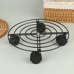 support plantes intérieur métal noir industriel quatre roues mobile plateau pots fleurs robuste angle