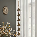 guirlande cloches métal bronze vert zen bohème chaîne décorative suspendue intérieur extérieur