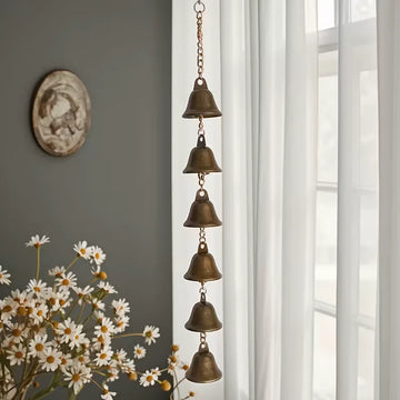 guirlande cloches métal bronze vert zen bohème chaîne décorative suspendue intérieur extérieur