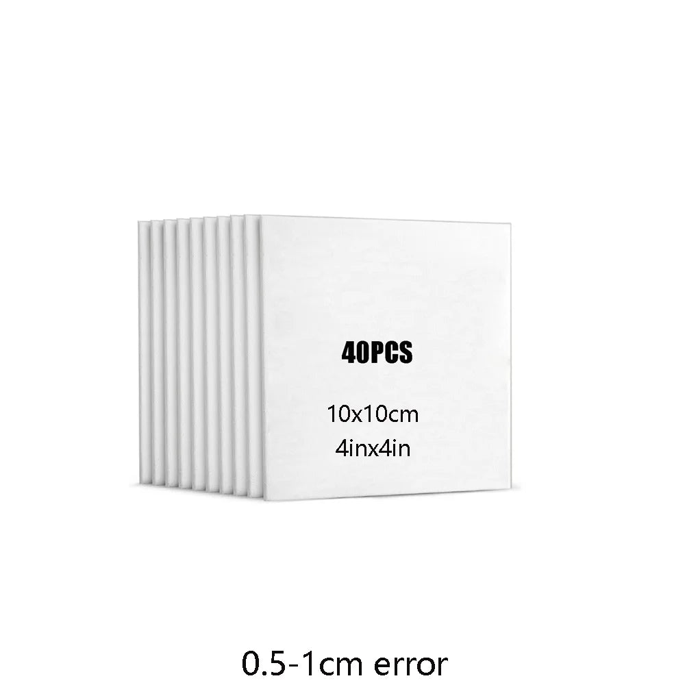 toiles blanches peinture acrylique aquarelle huile 10cm carré art loisirs créatifs kit débutant