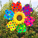 décoration jardin éolienne fleur couleurs vert rouge jaune bleu violet moderneextérieur fixe tringle
