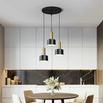 luminaire suspendu moderne multi lumières noir doré salon chambre minimalistetablebarre