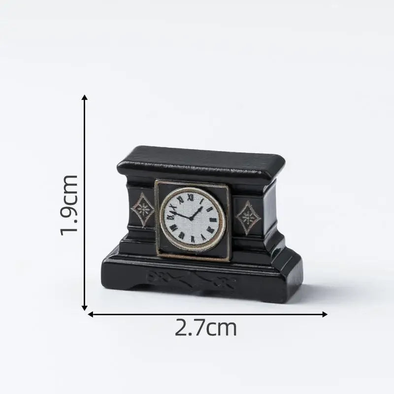 horloges miniatures vintage accessoires résine orange noir marron jaune classiques détaillées aiguilles cadres motifs
