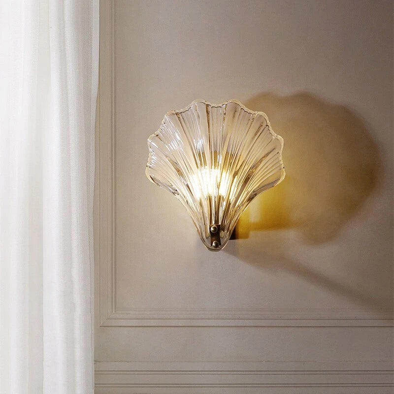 applique murale moderne verre transparent cadre laiton rayures horizontales lumière led 220v 110v
