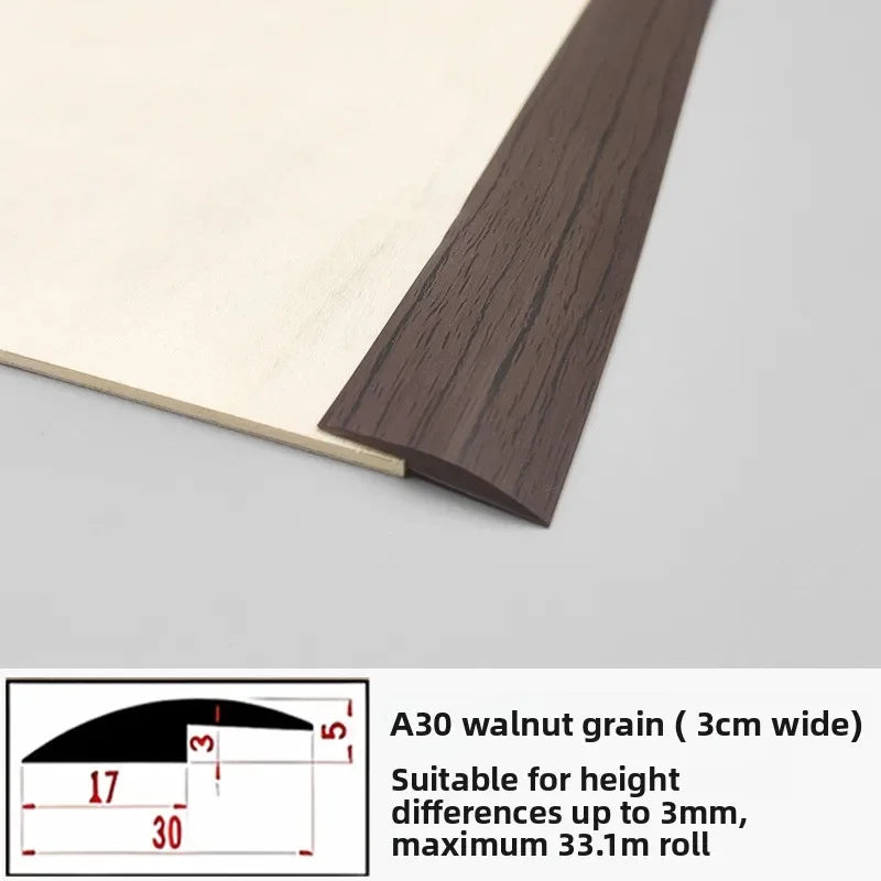 joint transition auto adhésif beige noir gris brun clair aspect bois moderne epaisseur 3cm