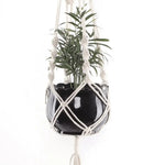 sac plante suspendu macramé blanc boho artisanal pot fleurs blanc