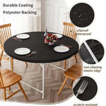 couverture table ronde imprimée bois 100cm 120cm 140cm moderne réutilisable fête maison