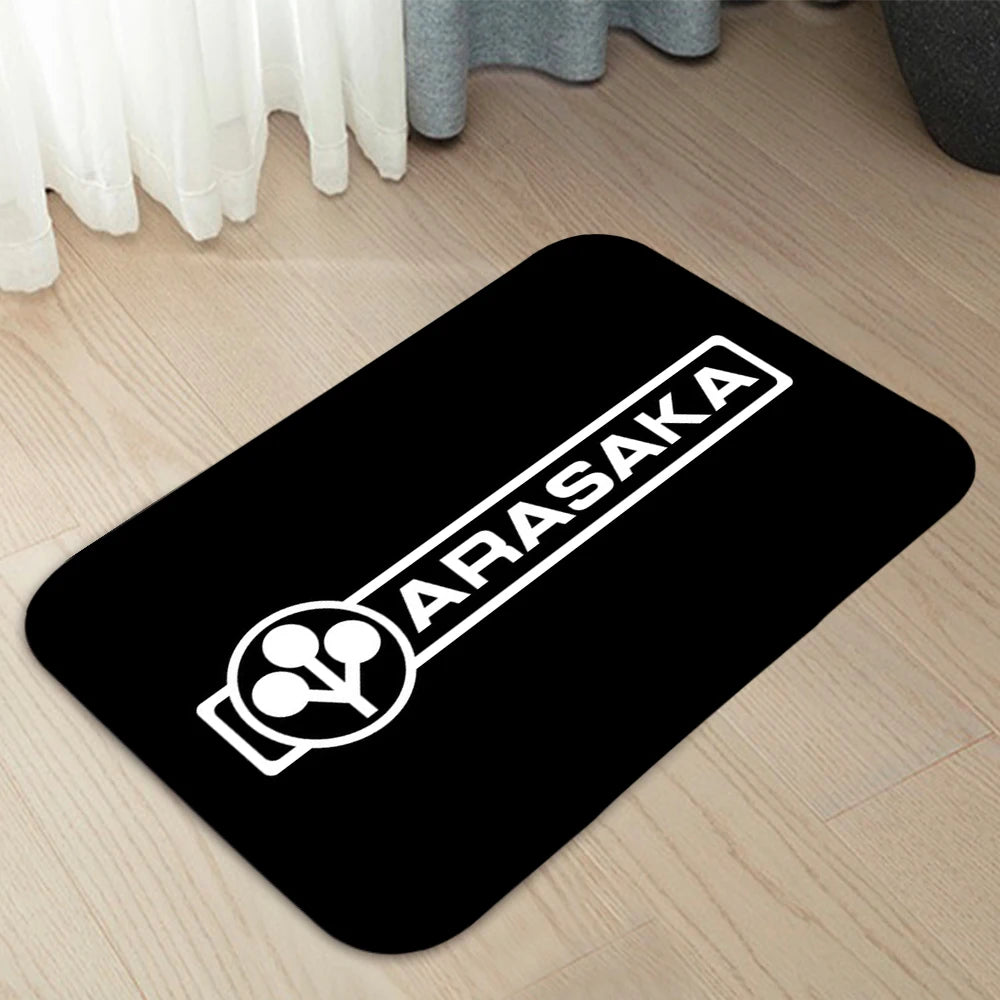 tapis moderne arasaka corporation noir rouge blanc balles tennis fleurs salon