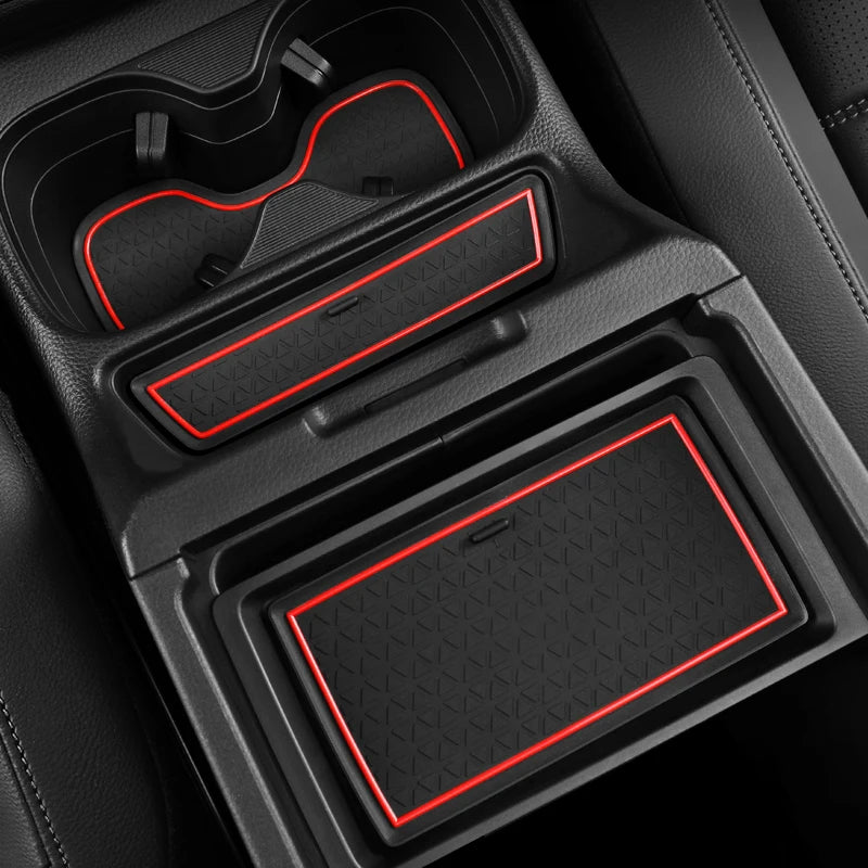tapis console centrale honda crv 6ème génération noir rouge adhésif moderne