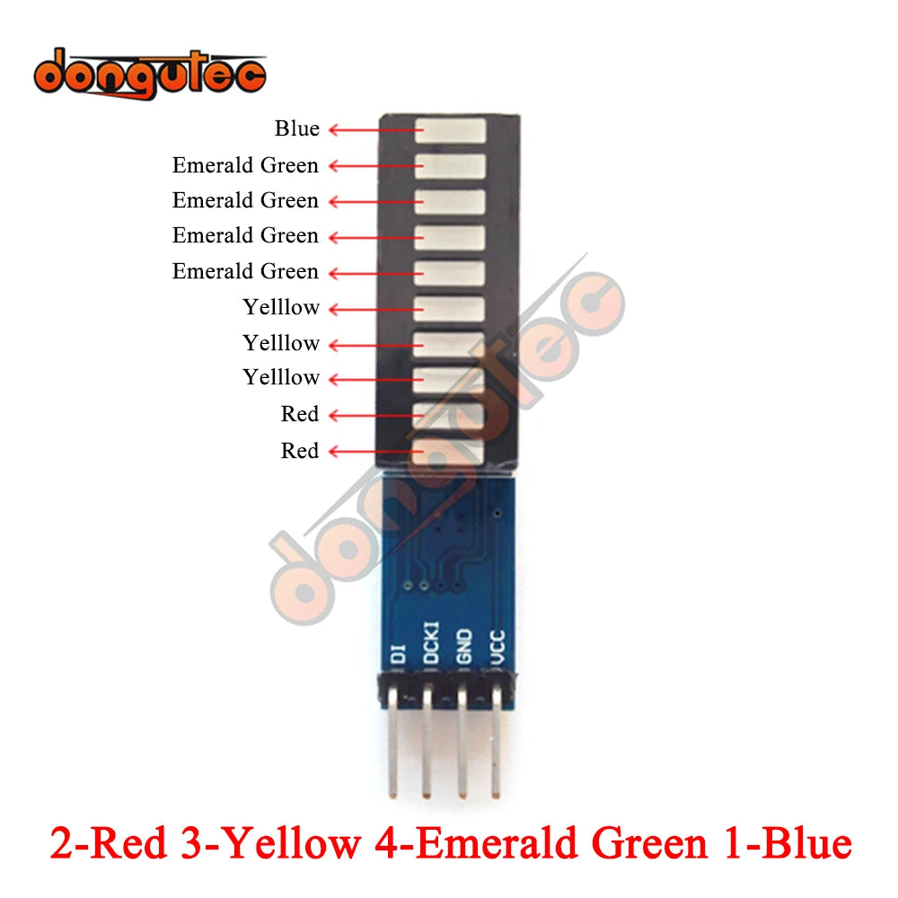 affichage led bleu circuit imprimé électronique sans fixation 10 segments batterie