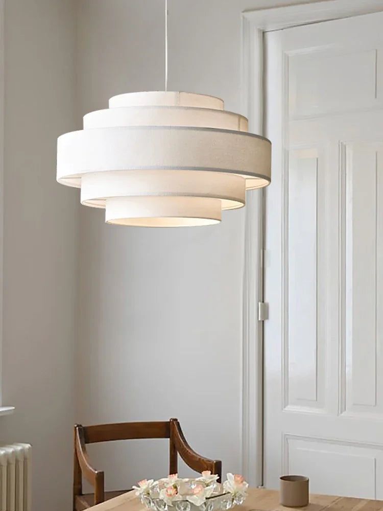 Suspension lumineuse tissu blanc contemporain 2000 82000lm 90 260V chambre salon