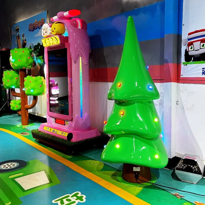 décoration noël arbre vert moderne points blancs base plate plastique