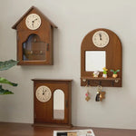 décoration murale bois rustique horloge miroir porte clés animaux plantes vintage