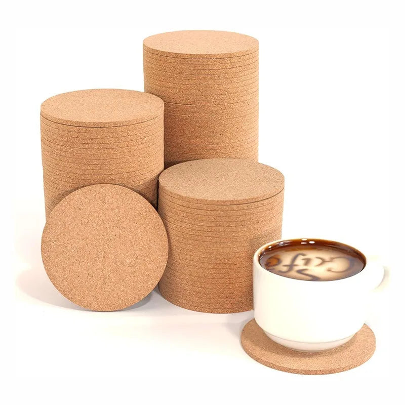coasters liège marron clair texture naturelle moderne respectueux environnement