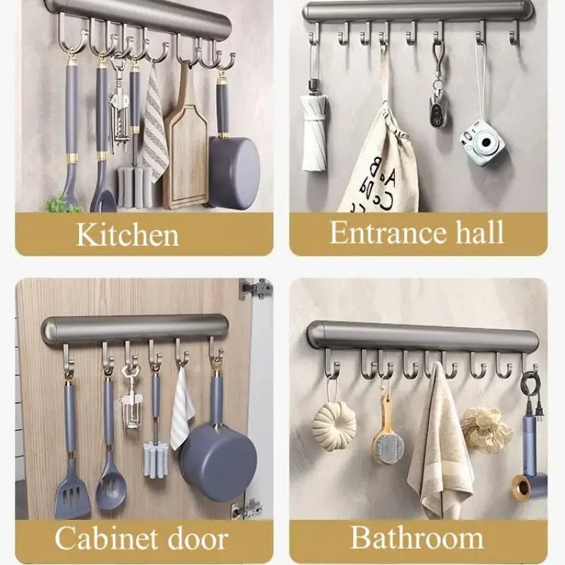 crochet rangement mural métal multiple utilisations cuisine spatules cuillères planche découpe moderne minimaliste