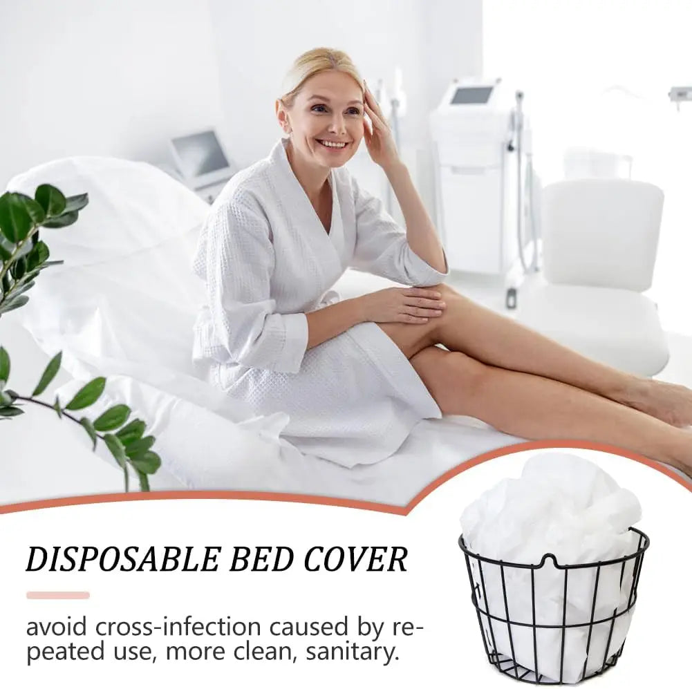 couverture jetable table massage serviettes papier blanc lisse professionnelle hygiène bord élastiqué