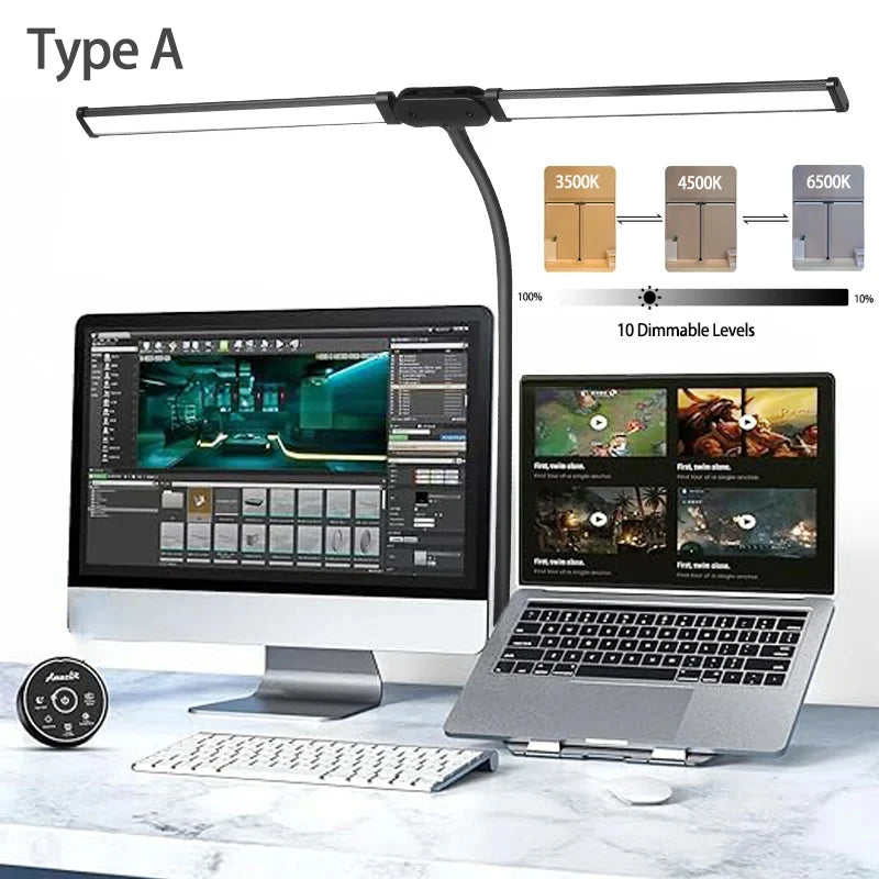 lampe led moderne double tête lumière variable écran lecture rechargeable