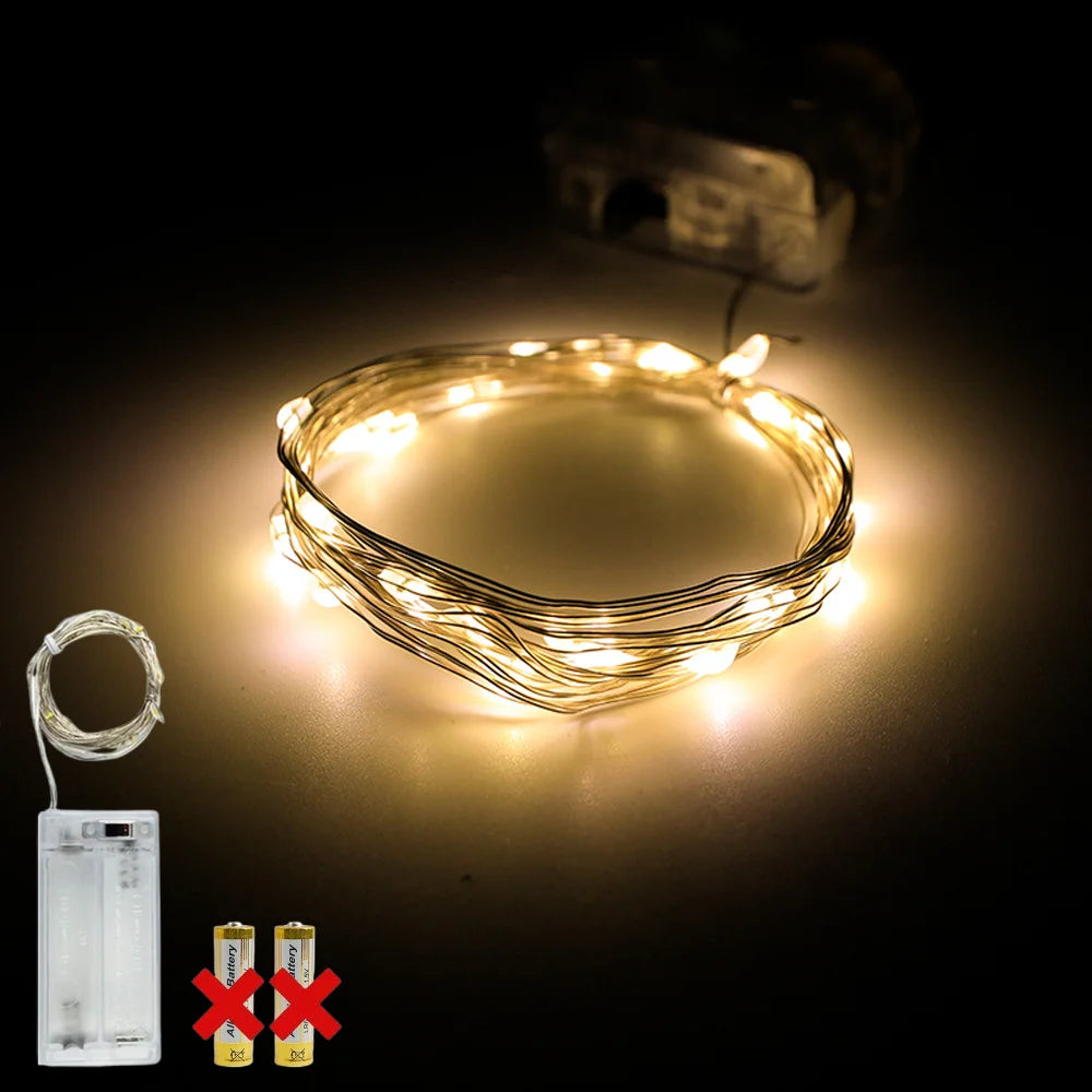 guirlande lumineuse led filament blanc doré moderne autoalimentée imperméable décoration festive mariage