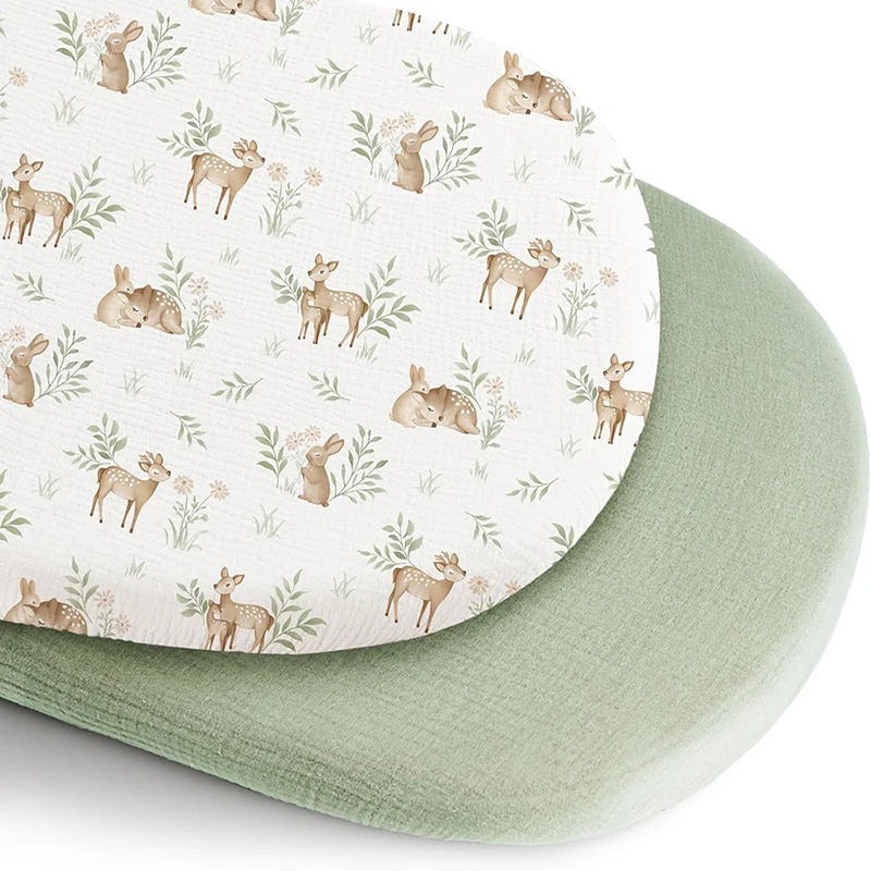 draps housses bébé unisexe fleurs feuilles moderne doux beige rose vert bleu marine