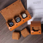 boîtes montres cuir marron noir velours classique rangement montres portable fashion casual étui
