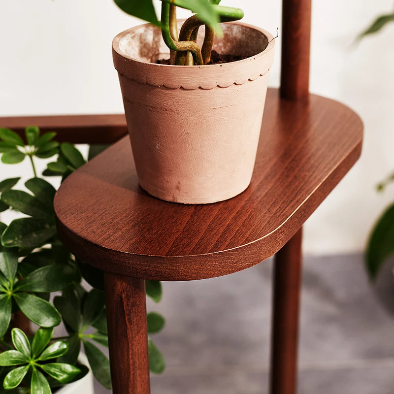 présentoir plantes bois moderne multi niveaux blanc gris boises pots fleursintérieur