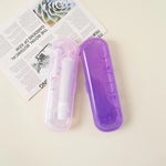 étui rangement brosse dents électrique blanc violet moderne portable pratique