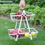 panier fruits métal noir pliable moderne rangement cuisine multifonctionnel organizer snack rack