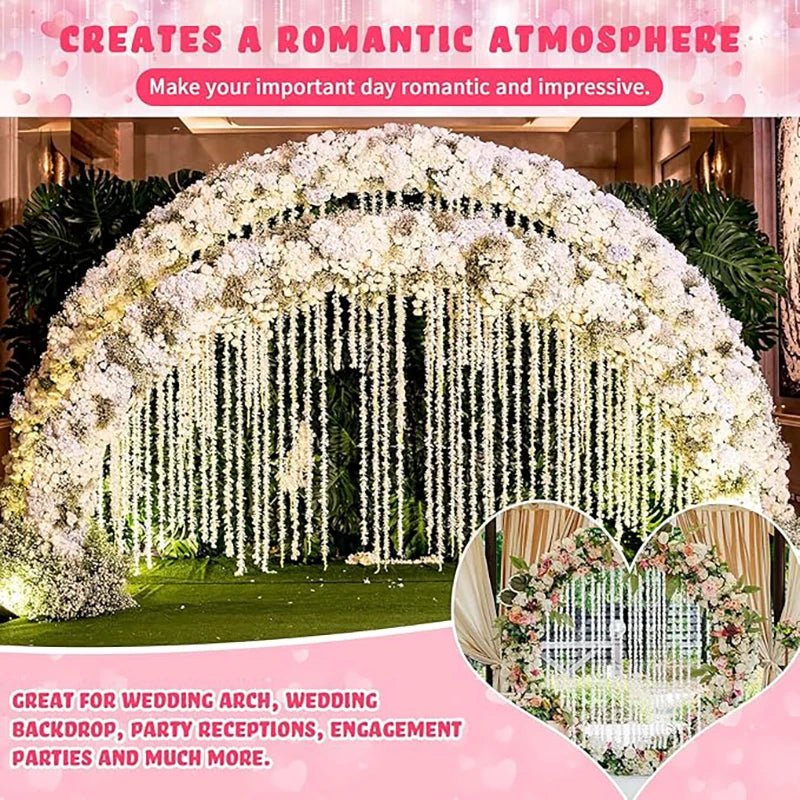 guirlande florale artificielle blanc vert rose jaune mariage décoration intérieure romantique hortensia soie 10