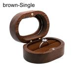 boîtes bijoux marron naturel classique anneaux rangement portable couple