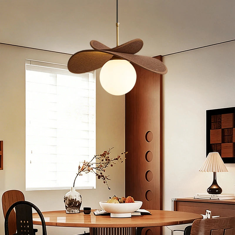 suspension lumineuse moderne marron foncé globe opaque scandinave chambre salon