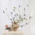 bouquet artificiel feuilles baies verte orange bleu naturel minimaliste décoration maison intérieur