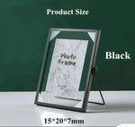 cadre photo verre transparent pied or moderne motifs abstraits minimaliste
