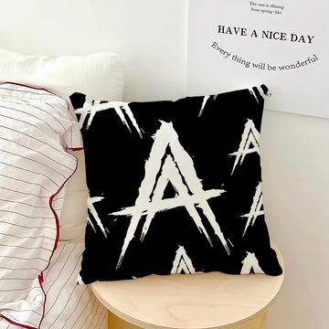 coussin décoratif carré noir motif géométrique blanc moderne salon chambre canapé fauteuil maison