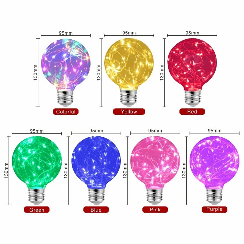 ampoules led décoratives filament effet constellation couleur changeante e27 transparentes modernes chambre festive