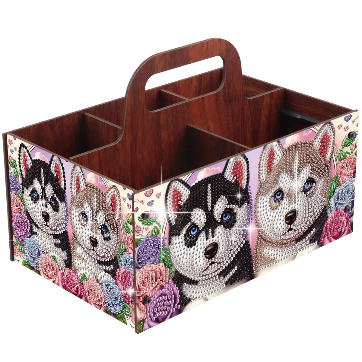 boîtes rangement multicolores imprimées florales animaux oiseaux moderne poignées bois