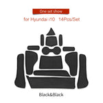 tapis sol voiture hyundai i10 noir rouge antidérapant moderne adhésif