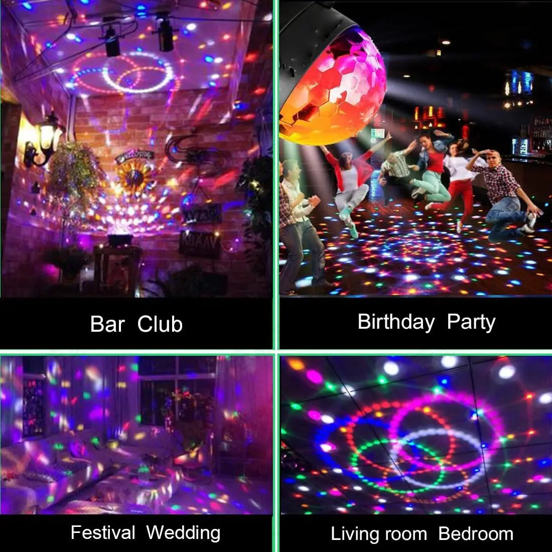 Mini disco ball light multicolore effet miroir moderne télécommande festif autoinstallation domestique