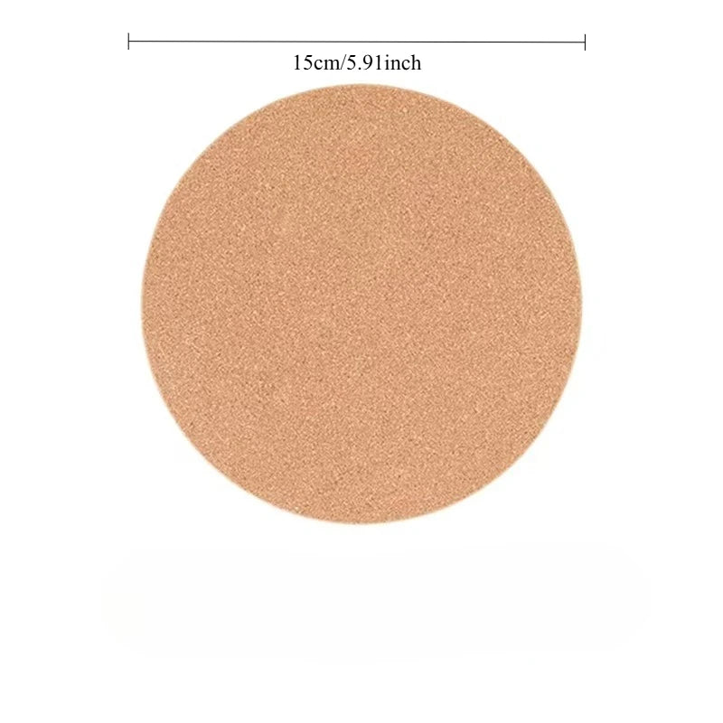 tapis table bois liège durable antidérapant silencieux protection surface ronde minimaliste naturelle rustique