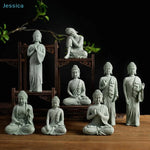 statues bouddha vert clair texture marbre classique décoration intérieure zen espace spiritualité pierre socle