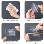 clips suspension adhésifs blancs modernes utilisation multiple support mural rideaux outils cuisine pièces