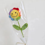 bouquet fleurs artificielles tricotées jaune vert maison décoration intérieure saint valentin anniversaire mariage