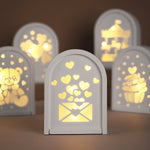 lampe décorative blanche coeurs ours cupcake carrousel moderne silicone motifs opaques