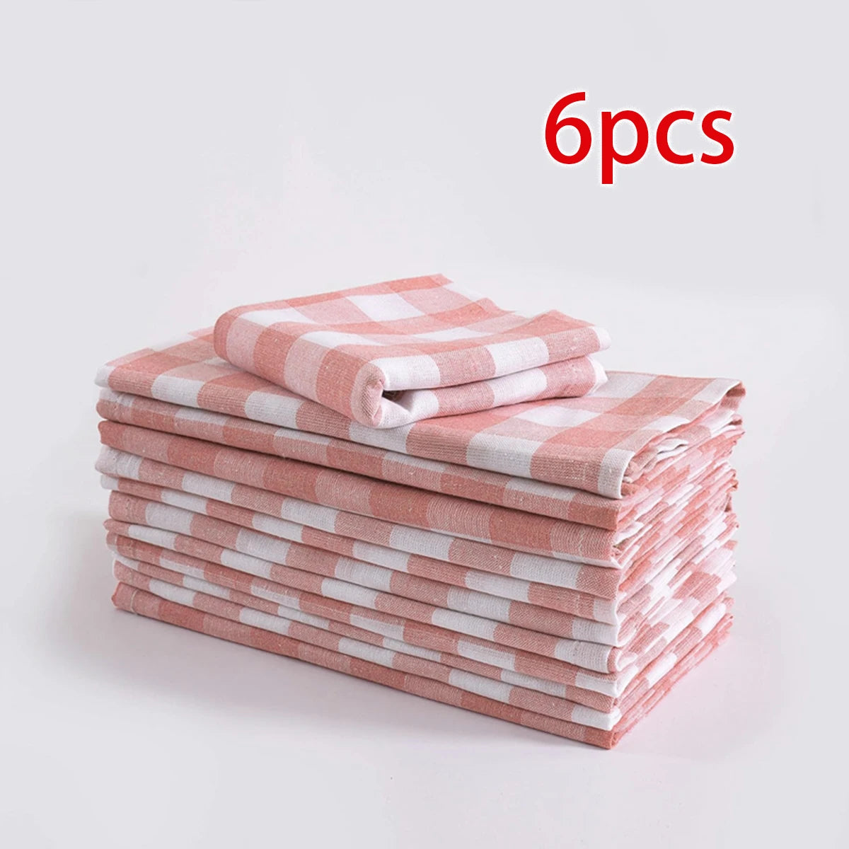 serviettes carreaux rose blanc rouge orange jaune beige clips métalliques table restaurant pack six