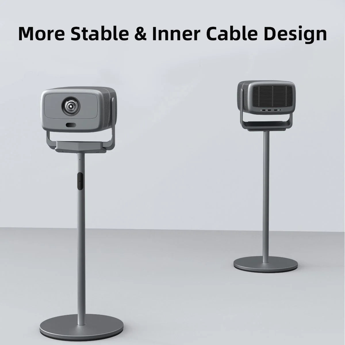 support projecteur réglable 25 65cm gris métallisé lisse moderne câble intégrérotation 360 độ