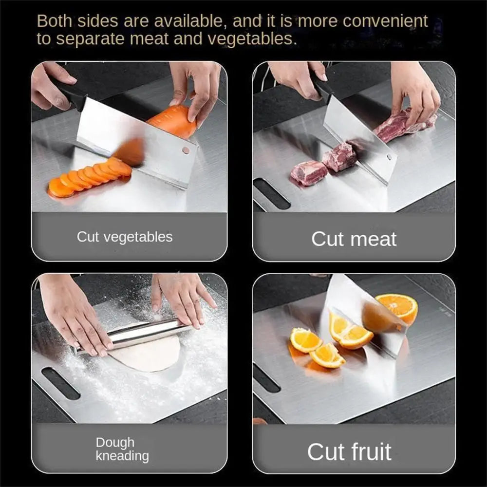 planche découper acier inoxydable antibactérienne moderne lisse poignée intégrée utilitaire cuisine 23cm 34cm
