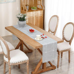 tableau chemin table gris clair moderne rayures carrées polyester maison festif decoration table serviettes