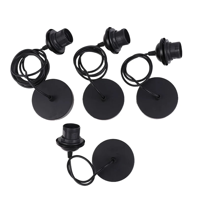 support lampe suspendue moderne minimaliste noir blanc rond lisse 50cm 80cm 120cm 200cm