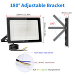 projecteur led moderne 220v 100w 200w 300w noir bras articulé extérieur ip67