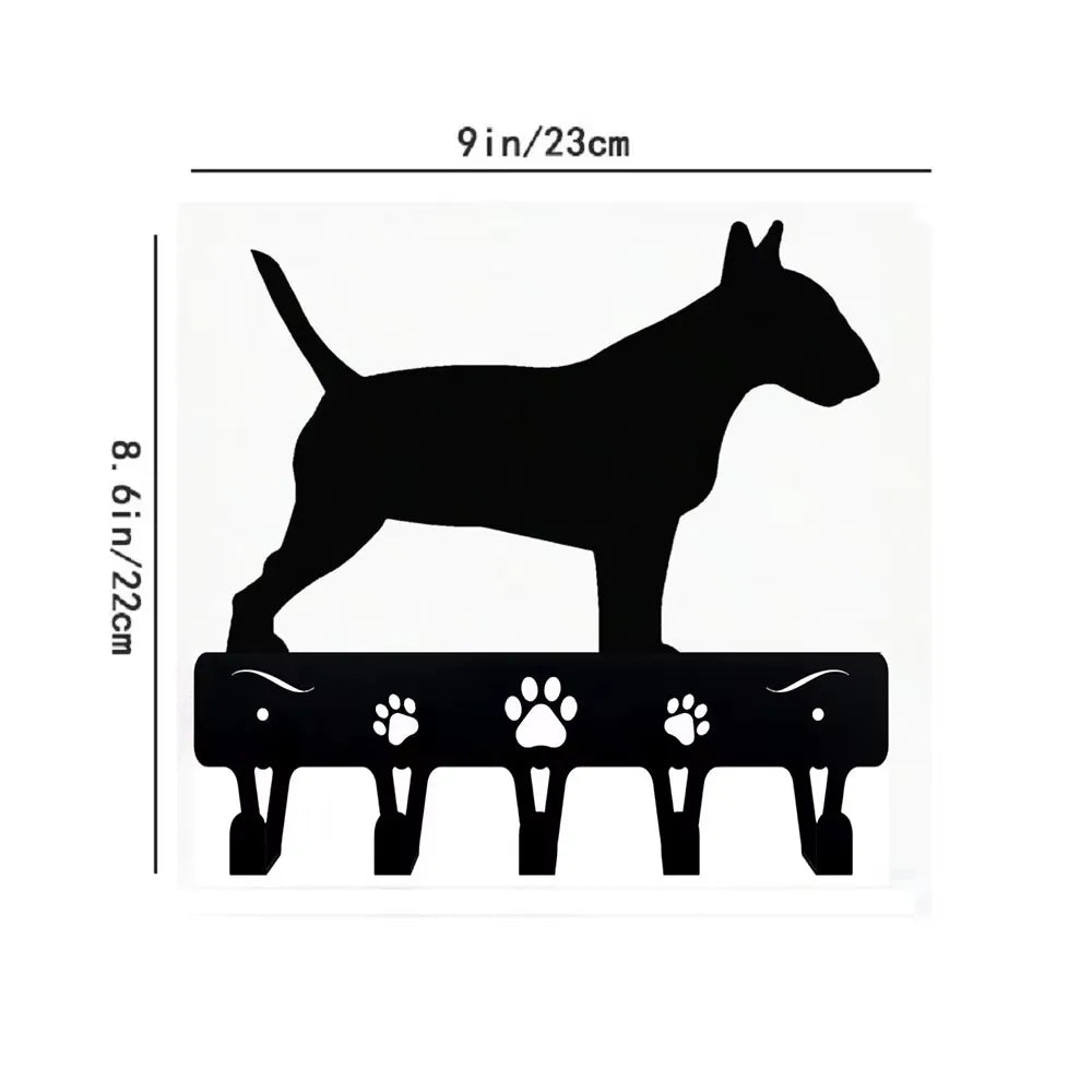 porte clefs mural noir silhouette chien pattes moderne decoration maison objet decoratif